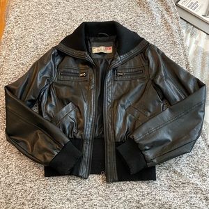 Black faux leather jacket